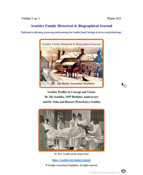 Scudder Family Historical & Biographical Journal 3 no 1 Winter 2021