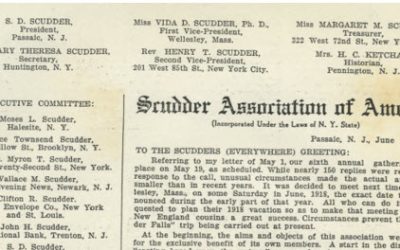 A Group of Scudders Founded Scudder Memorial Association in 1911 to Raise Funds for the Construction of a New Scudder Memorial Hospital to Replace the Worn-out Facility of 1866