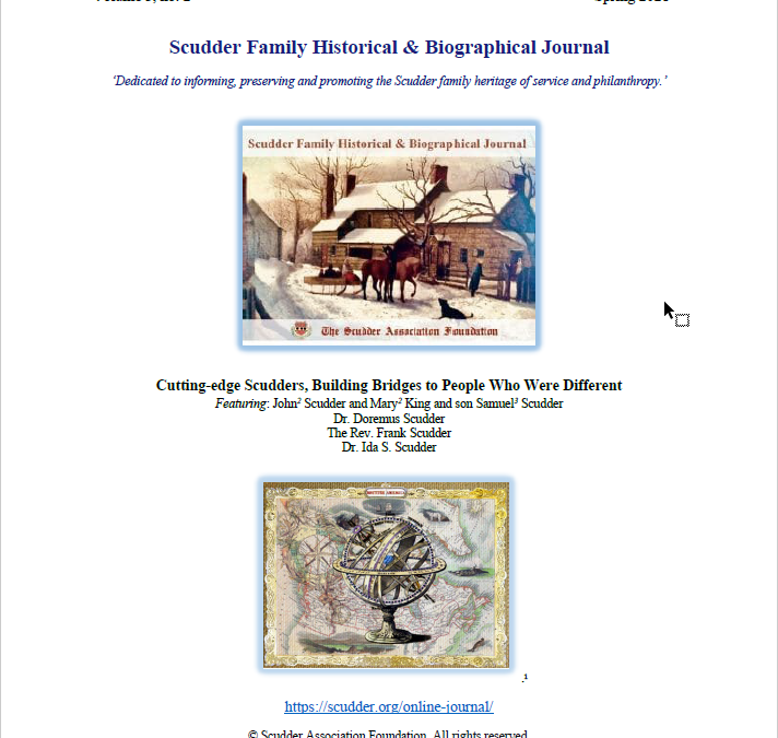 Scudder Family Historical & Biographical Journal 3 no 2 Spring 2021